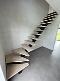 Escalier bois/metal Mettet - Menuiserie int&eacute;rieure portes et escaliers sur mesure Cr&eacute;a-M