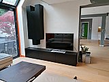 Meuble tv laqu&eacute; noir &agrave; Ham-sur-Heure - Mobilier contemporain sign&eacute; Cr&eacute;a-M